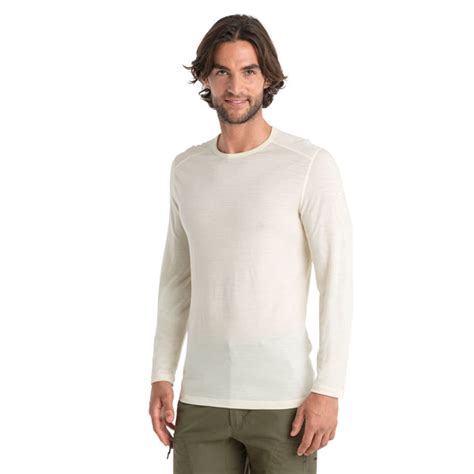 Icebreaker Mens Merino 200 Oasis Long Sleeve Crewe Thermal Top Undyed