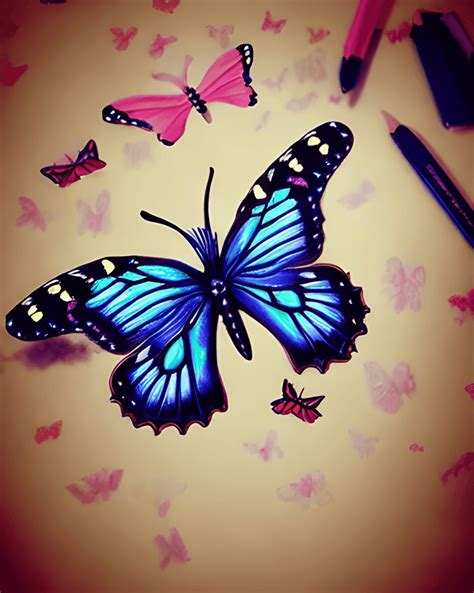 Gr Fico De Mariposa Hiperrealista Con Estilo De Dibujos Animados De