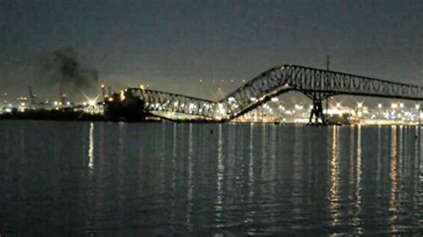 Horror Moment Baltimore’s Francis Scott Key Bridge Collapses After Being Hit By Ship Sparking