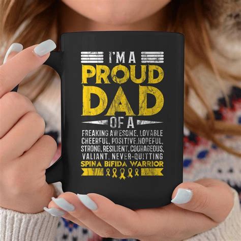 Im Proud Dad Of Spina Bifida Warrior Motivational Coffee Mug Mazezy