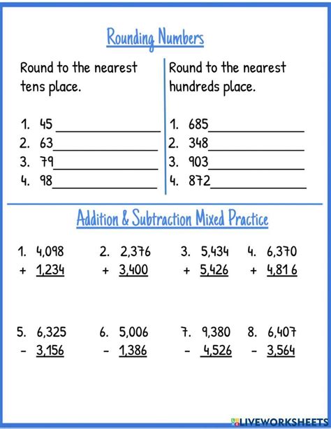 Free Addition Rounding Worksheet Download Free Addition Rounding Worksheet Png Images Free