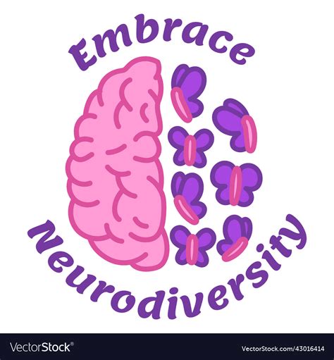 Embrace Your Neurodiversity Color Stroke Vector Image