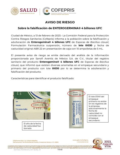 Secretaría de Salud on Twitter La COFEPRIS informa sobre la