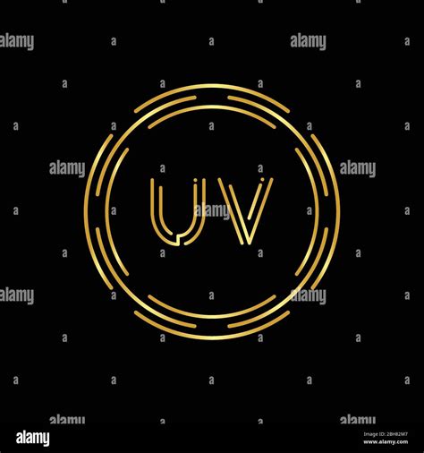 Initial UV Logo Creative Typography Vector Template Digital Abstract