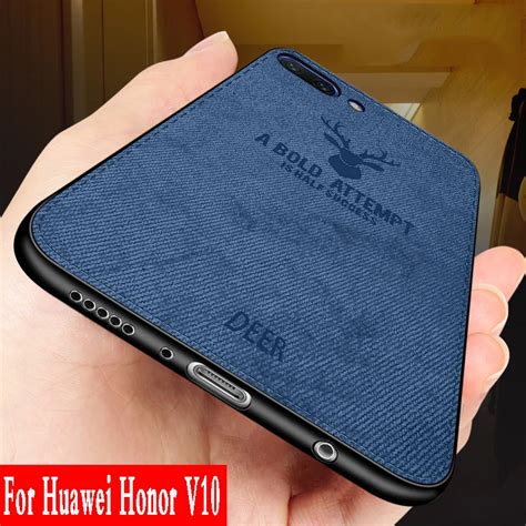 Para huawei honor caso V10 tecido borda padrão capa de silicone macio