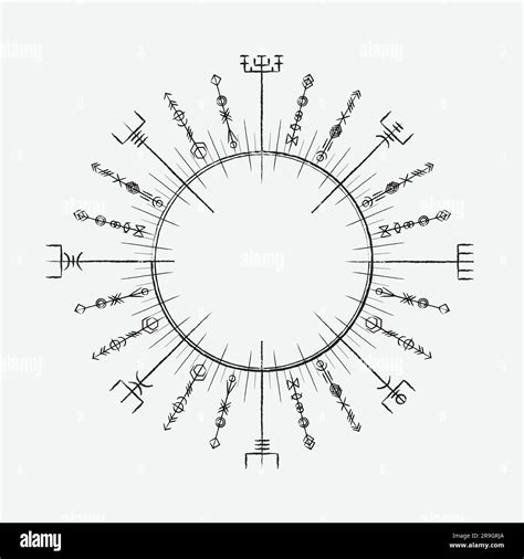 Norse viking Vegvisir symbol circle Stock Vector Image & Art - Alamy