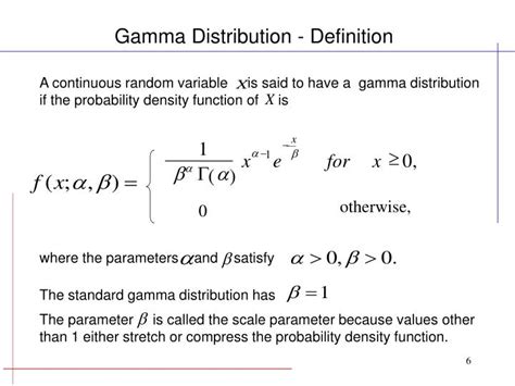 Ppt Special Continuous Probability Distributions Gamma Distribution