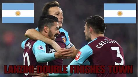 LANZINI DOUBLE FINISHES TOWN HUDDERSFIELD TOWN VS WEST HAM PREMIER