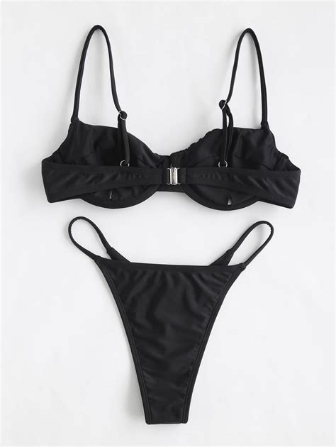 Shein Swim Conjunto De Bikini Sexy De Verano Para Mujer Con Volantes Y