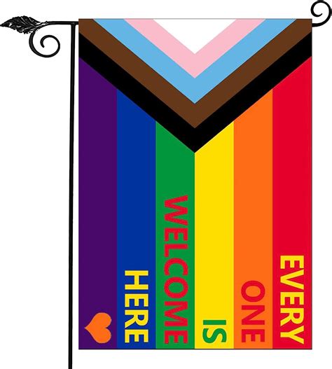 Progress Pride Lgbtq Garden Flag 12x18 Inclusive Progressive Pride Every One Is