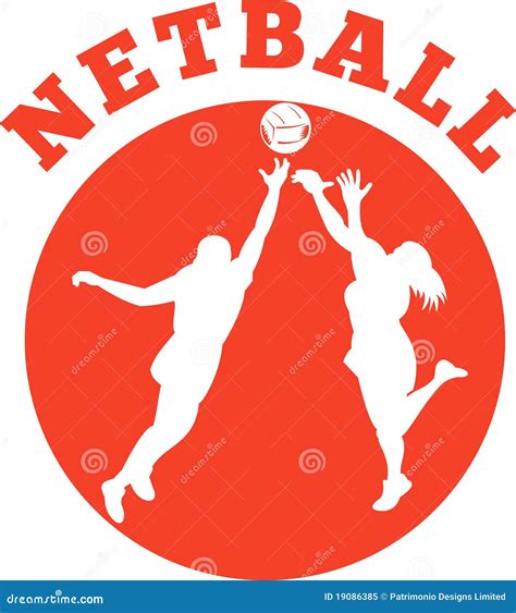 Netball Player Catching And Passing Ball Retro Black And White Cartoon