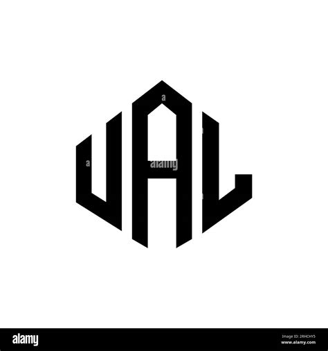 UAL letter logo design with polygon shape. UAL polygon and cube shape ...