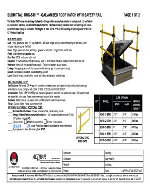 Fillable Online Submittal For Galvanized Roof Hatch With Safety Rail