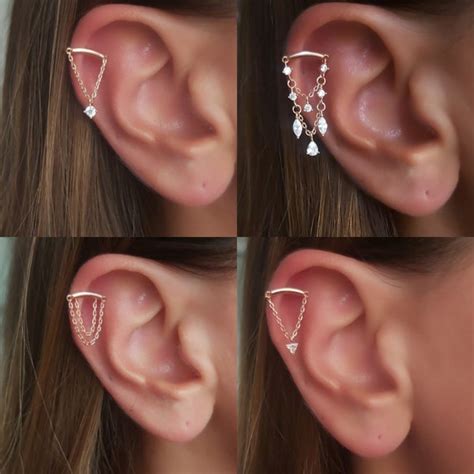 Hidden Helix Piercing Etsy