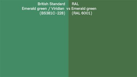 British Standard Emerald Green Viridian Bs381c 228 Vs Emerald Green