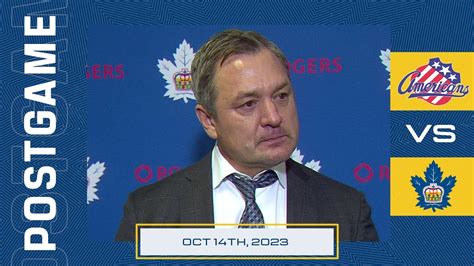 Toronto Marlies Media Availability Postgame Vs Rochester Americans