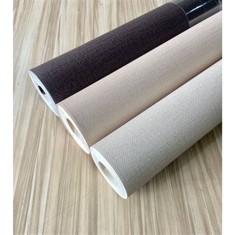 Jual Wallpaper Vinyl Polos Bertekstur Tebal Variasi Warna Krem Tua Muda