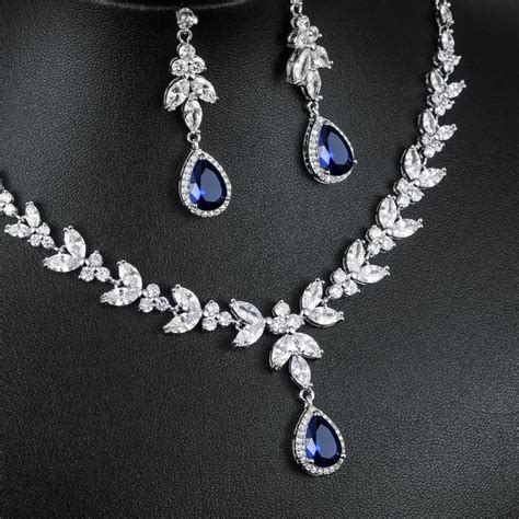 Wedding Jewelry Sets Weimanjingdian Brand Blue Teardrop And Marquise