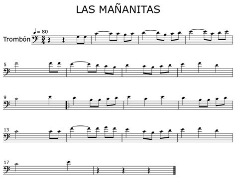 Las Ma Anitas Sheet Music For Trombone