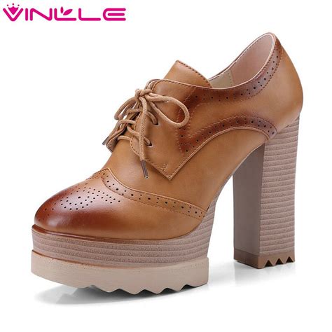 Vinlle Women Pumps Pointed Toe Pu Leather Lace Up Black Cut Outs