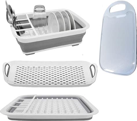 Buy Collapsible Dish Drying Rack And Drainboard Set Portable Camp Dish