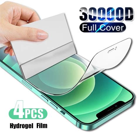 4pcs Hydrogel Film For Iphone 13 12 11 Pro Max Mini Screen Protector On