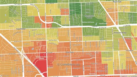 The Safest And Most Dangerous Places In Oak Park MI Crime Maps And