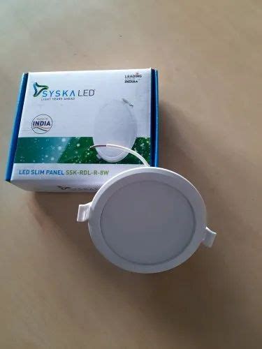 Round Cool White W Syska Led Slim Panel Light Model Name Number Ssk