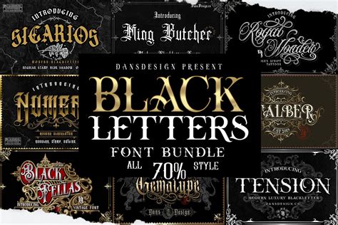 Blackletter Font Bundle Presale Stunning Blackletter Fonts ~ Creative