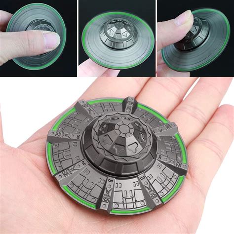 Spaceship Fidget Spinners Metal Alloy Ufo Model Finger Hand Spinner