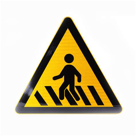 Pedestrian Walking Sign Triangle Crossing Sign Reflective Traffic