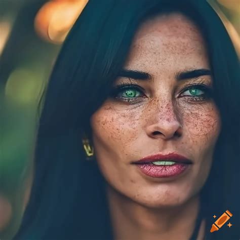 Portrait Of A Mature Brazilian Latina Woman With Striking Features On
