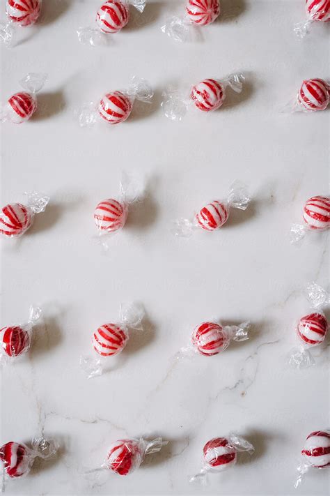 "Red And White Striped Christmas Candy, A Little Bit Retro" by Stocksy ...