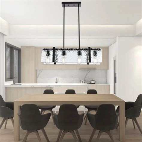 Ivy Bronx Luminaire suspendu linéaire à 4 lumières pour îlot de cuisine