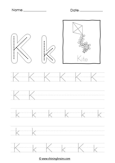 Tracing Letter K K Worksheet