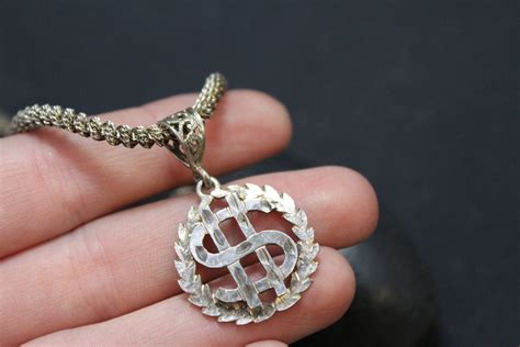 Sterling Silver Dollar Sign Necklace Dollar Sign Jewelry Sterling