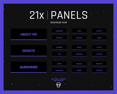 21x Purple Minimal Twitch Panels Pack Panneaux De Texte Etsy France