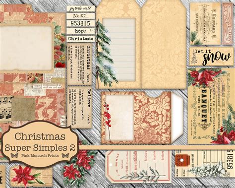 Christmas Super Simples 2 Junk Journal Kit Junk Journal Etsy