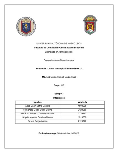 EV3 CO EQ3 Espero les sirva UNIVERSIDAD AUTÓNOMA DE NUEVO LEÓN