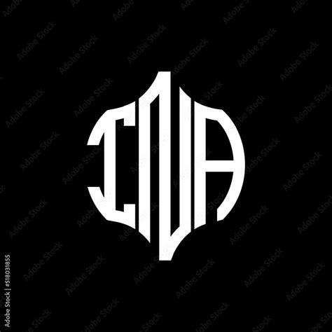 INA letter logo. INA best black background vector image. INA Monogram logo design for ...