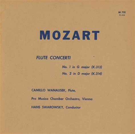 Two Flute Concertos No 1 In G Major K 313 And No 2 In D Major K 314