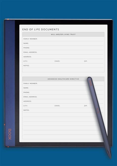 Download Printable End of Life Documents PDF