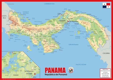 Physical Map Of Panama The Oxford Collection I Love Maps