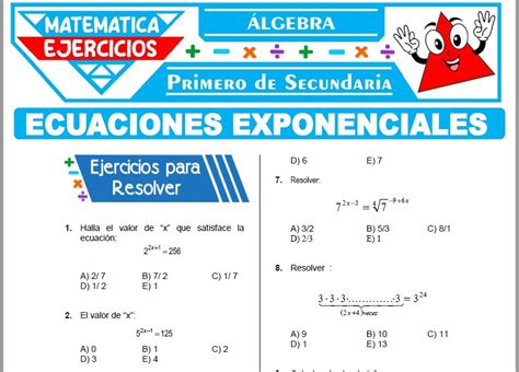 Ejercicios De Ecuaciones De Primer Grado Para Primero De Secundaria