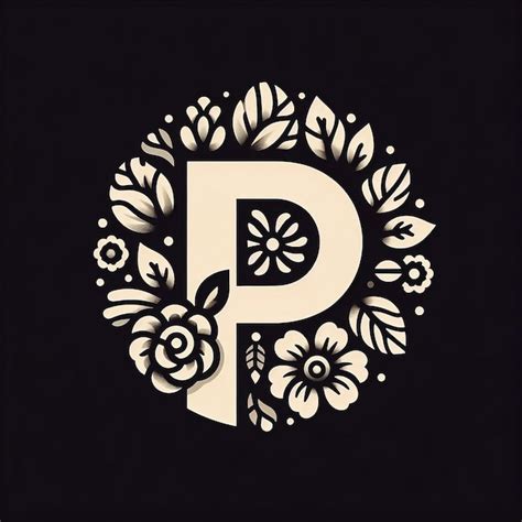 Logo Du Monogramme Floral Alphabet P Vecteur Image Premium G N R E