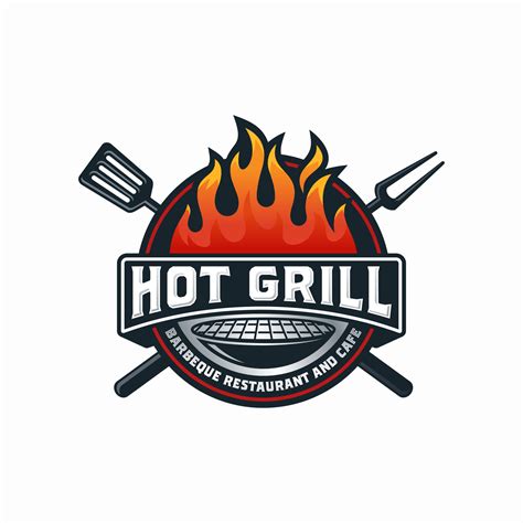 Hot Grill Logo Design Vector Template Vector Art At Vecteezy