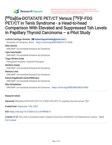 PDF 68Ga Ga DOTATATE PET CT Versus 18F F FDG PET CT In Tenis