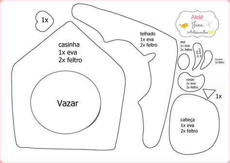 Arriba Para Casinha Molde De Passarinho Em Eva Para Imprimir