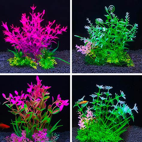 Fish Tank Accessories Green Plants Colorful Fish Tank Decorations ...