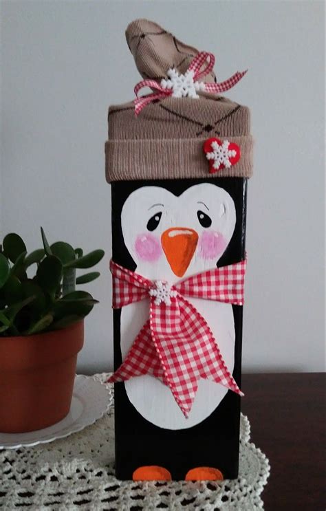 2x4 Holiday Penguin Wooden Christmas Crafts Handprint Christmas